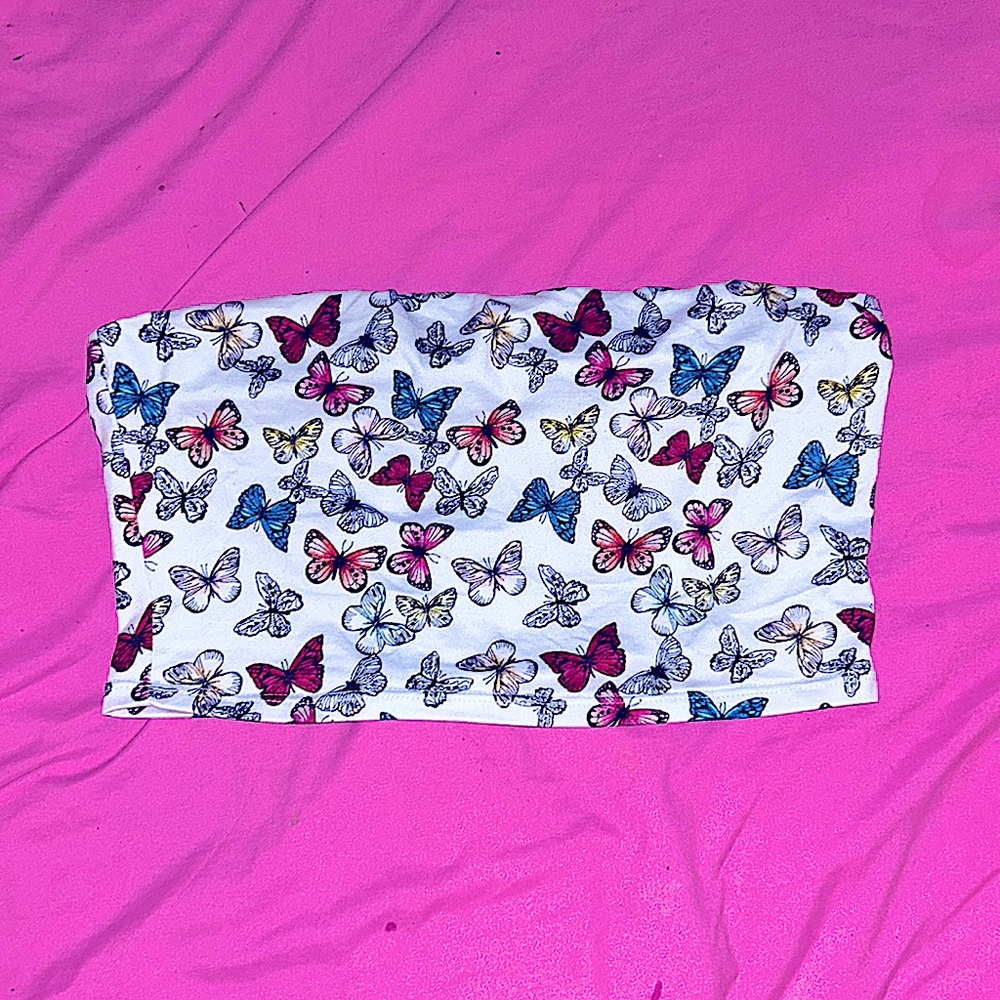 Colorful Butterfly Tube Top 🦋 SIZE MEDIUM